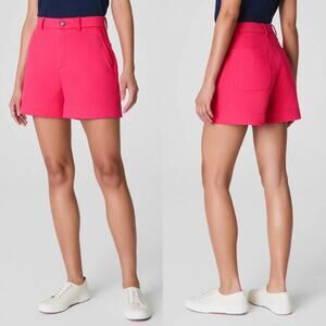 Spanx Shorts Womens XS Pink Tulip Twill 5" High Rise Chino Stretch Smooth Casual